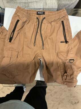 WXYZ Los Angeles Brown Cotton Utility Cargo Joggers